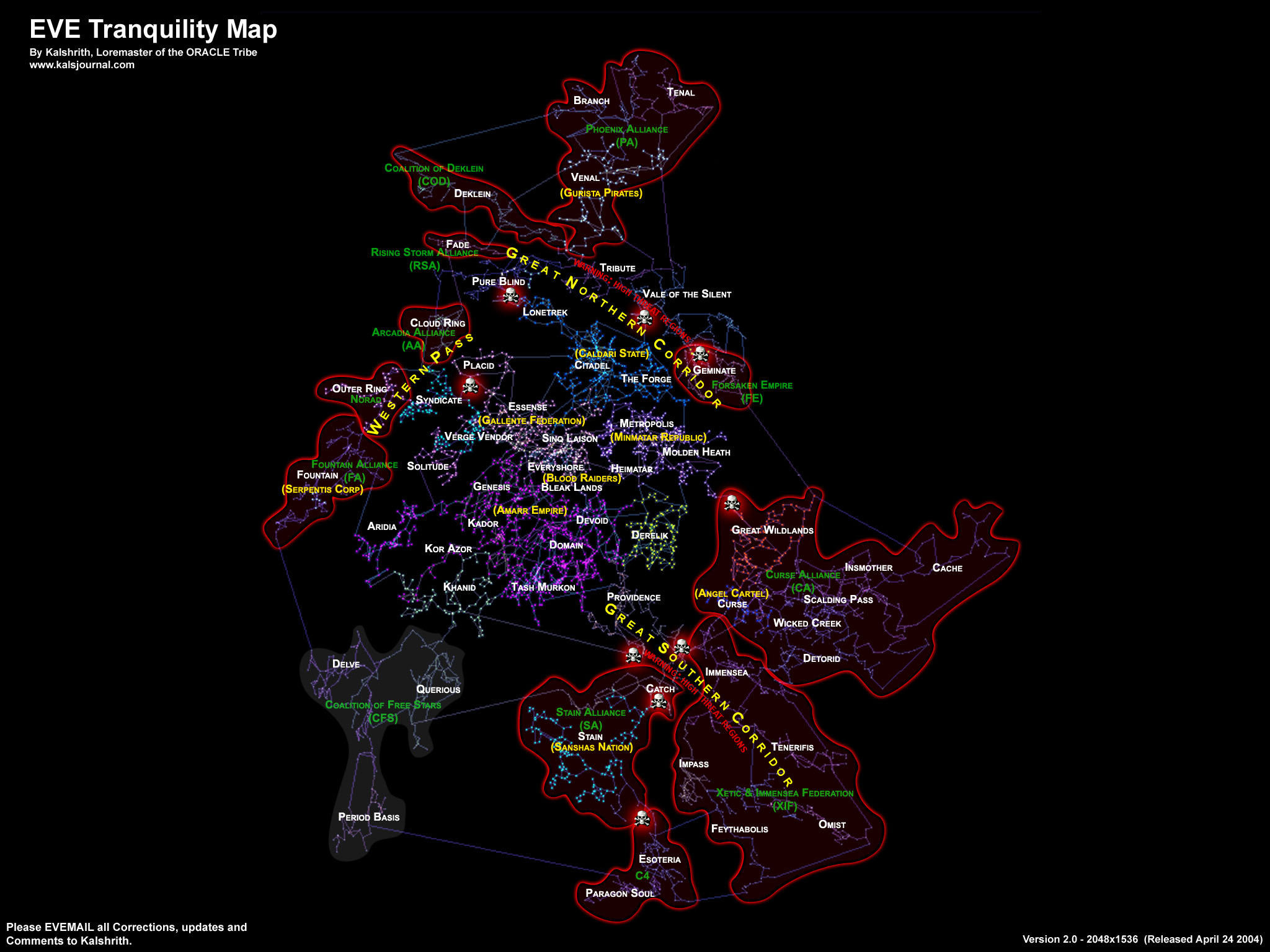 The EVE Online map is incredibly small compared to the Elite: Dangerous one, but is full of history and lore.